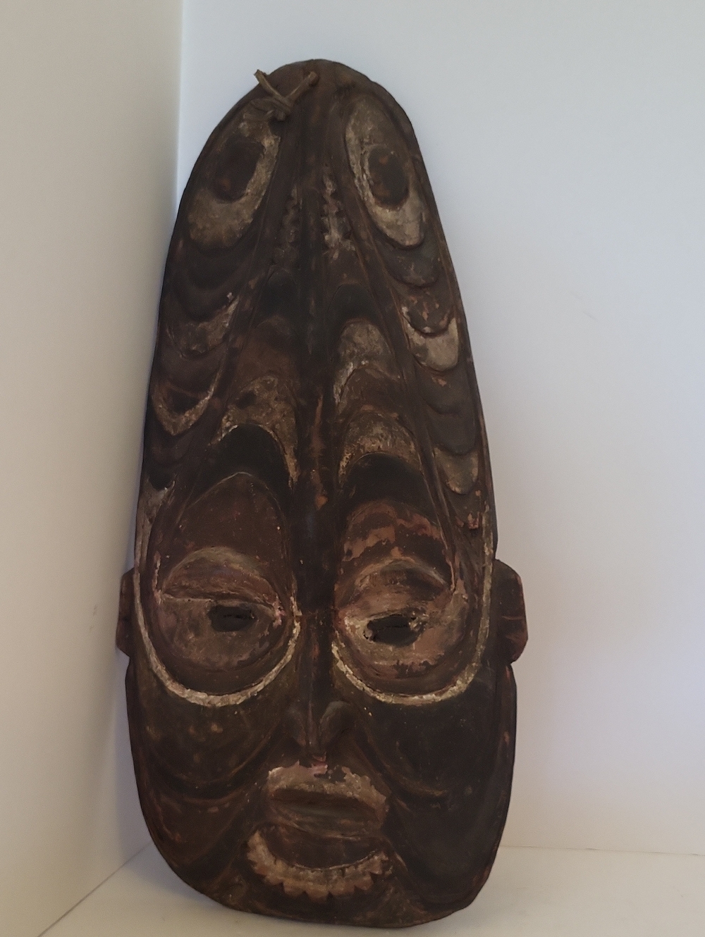 1970s 16" Papua New Guinea Sepik River Savi Ancestor Mask Hand Carved